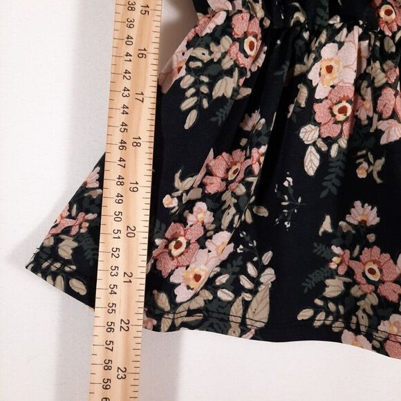 First Love On or Off Shoulder Floral Knit Peasant Top Size Medium / Large Ruffle - Picture 11 of 13